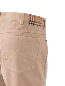 Pantalone Burberry in Cotone Beige