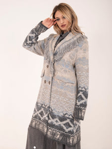 Cappotto Bye Jaquard Celeste