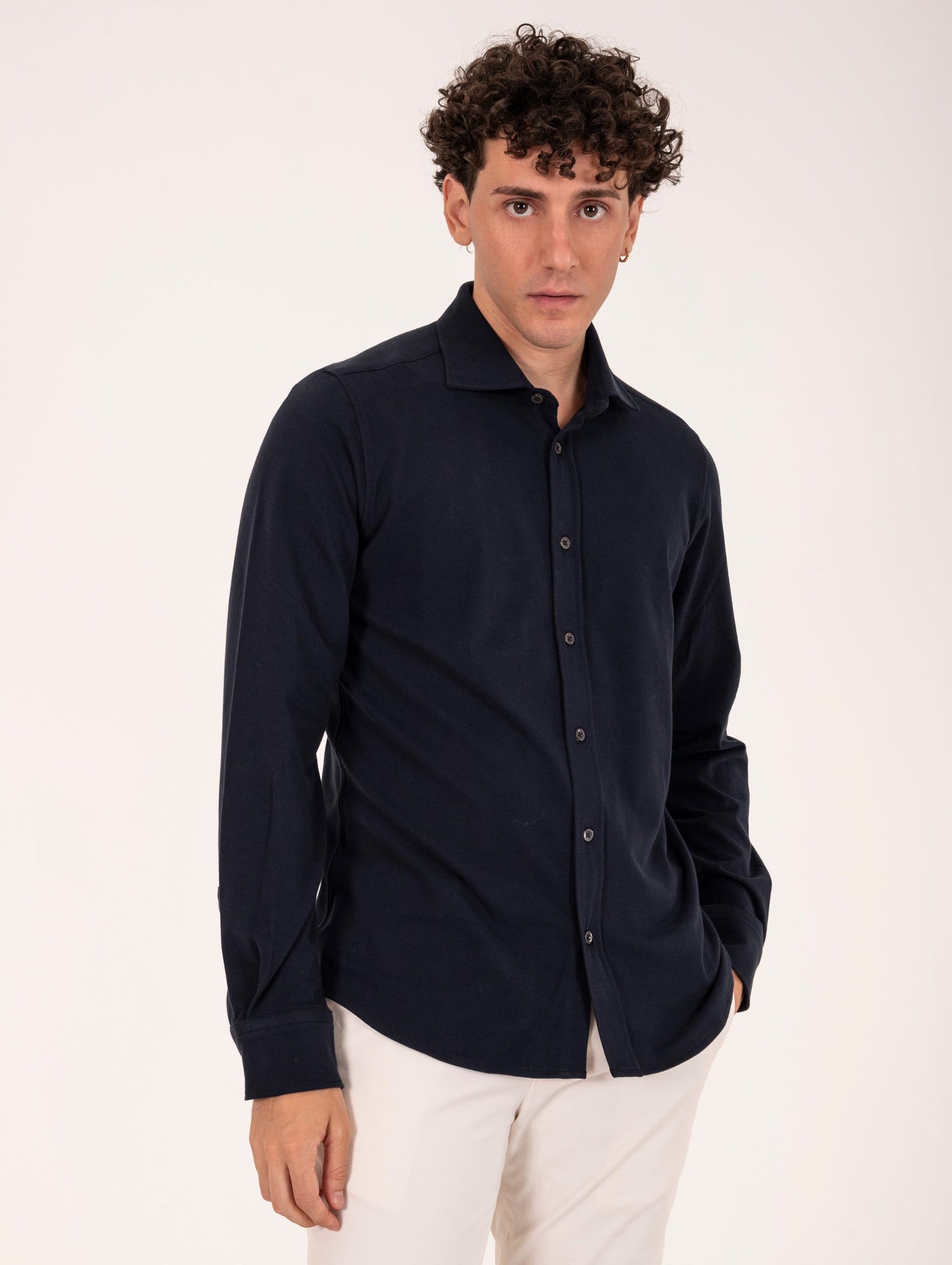 Camicia Circolo 1901 in Jersey Navy