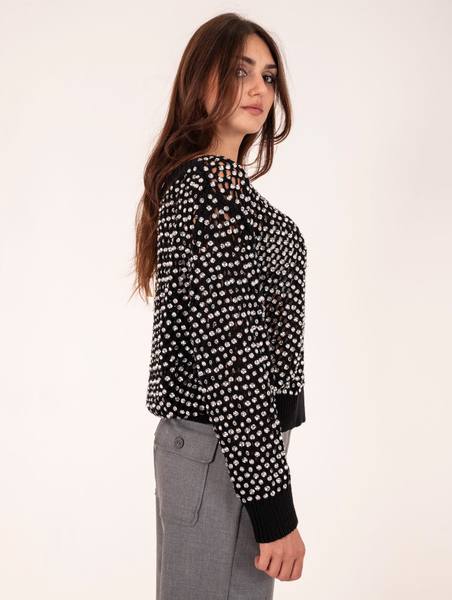 Pull Strass Circus Hotel in Cotone Nero