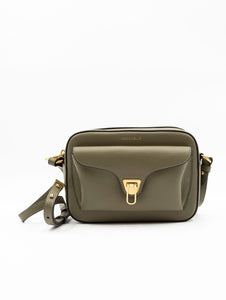 Borsa Coccinelle Beat in Pelle Martellata Verde