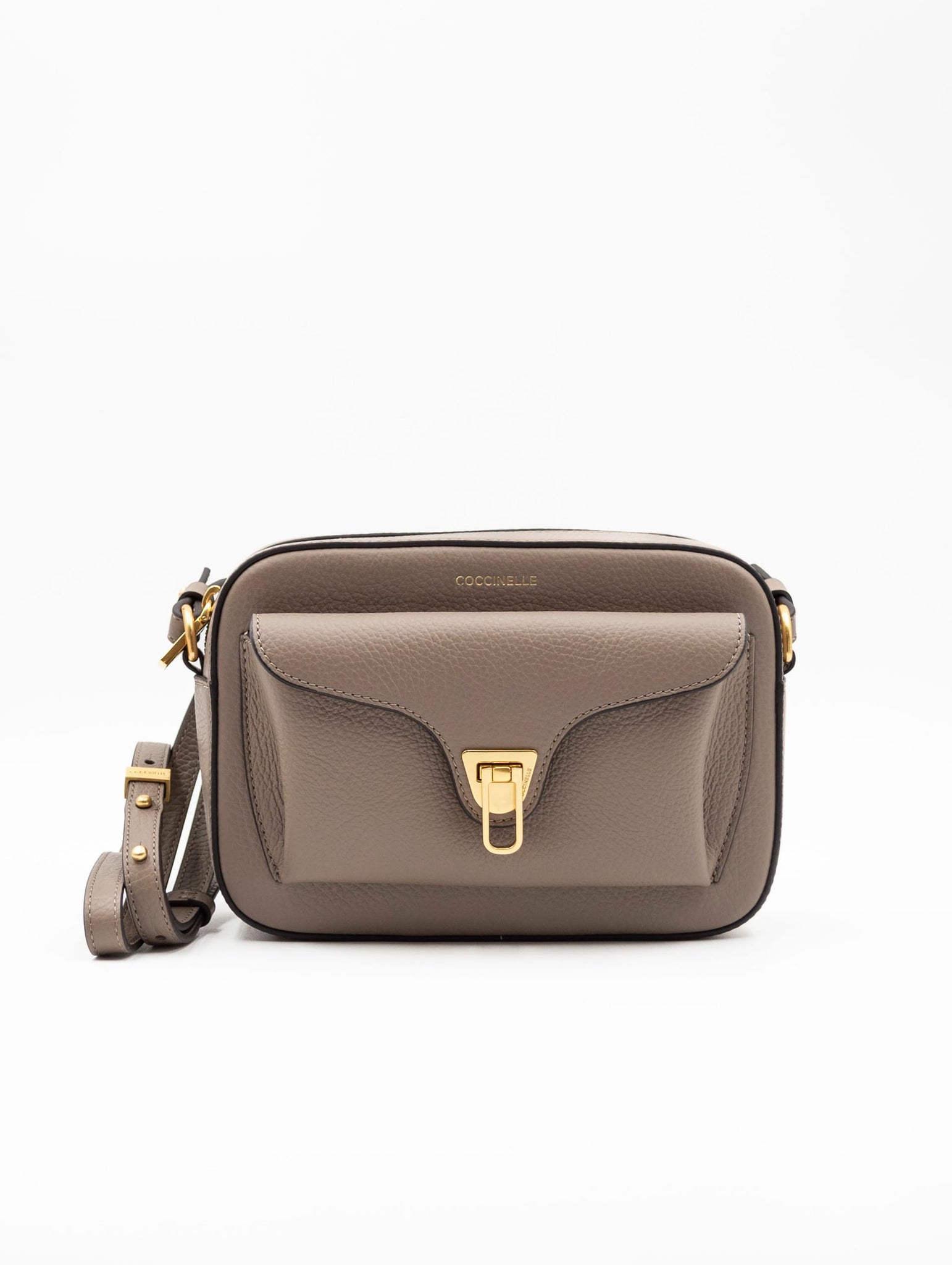 Borsa Coccinelle Beat in Pelle Martellata Taupe