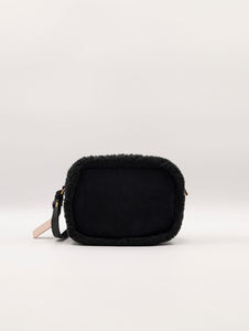 Mini Bag Coccinelle Beat in Camoscio ed Eco Shearling Nera