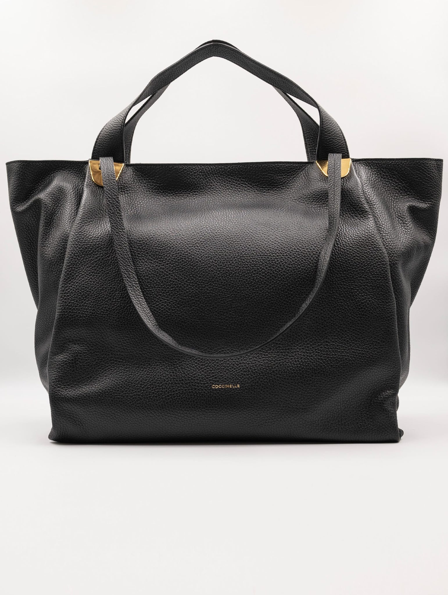 Coccinelle Oliver Bag in Black Hammered Leather Four Stroke