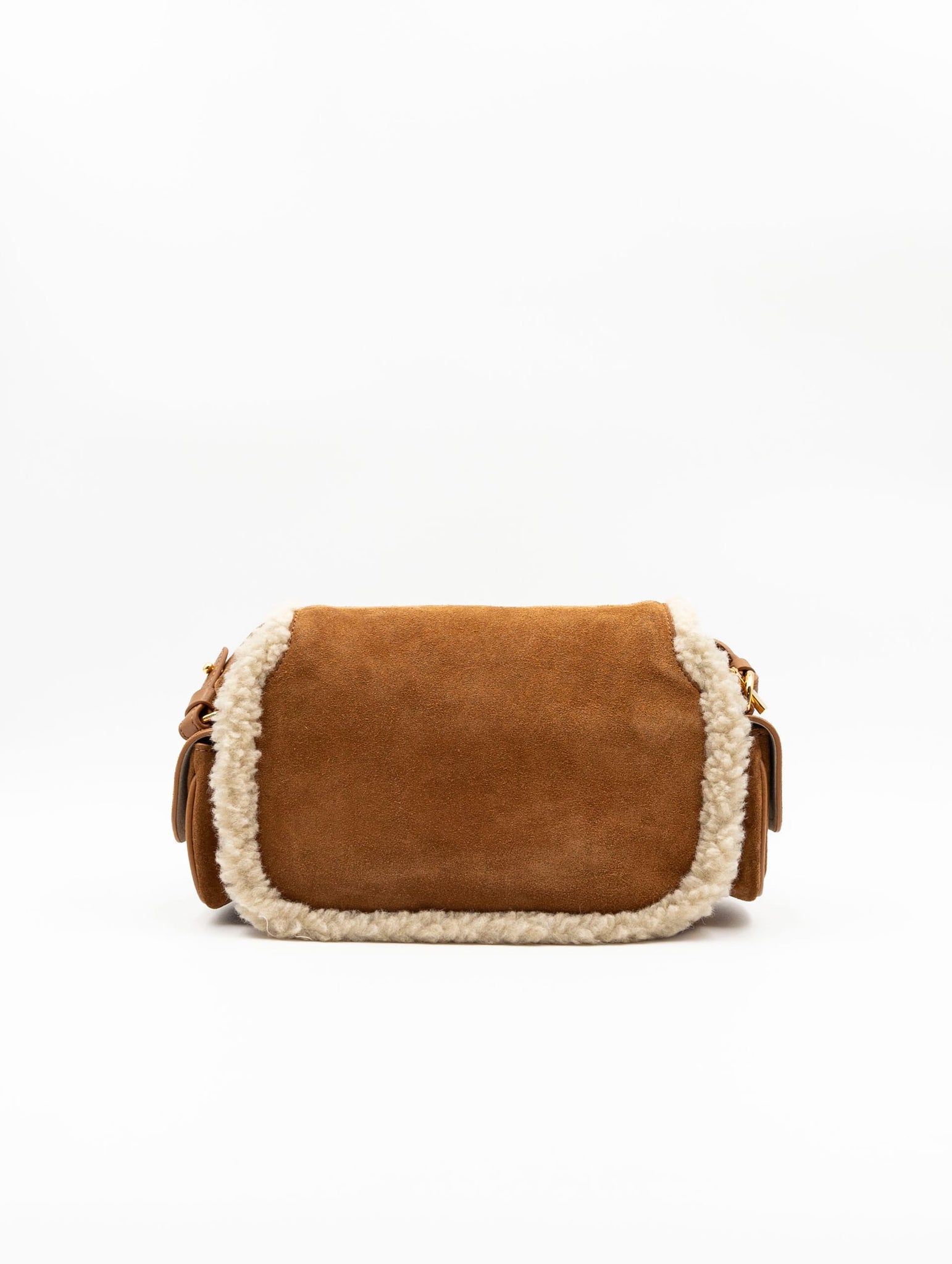 Borsa Coccinelle Campus in Camoscio ed Eco Shearling Naturale