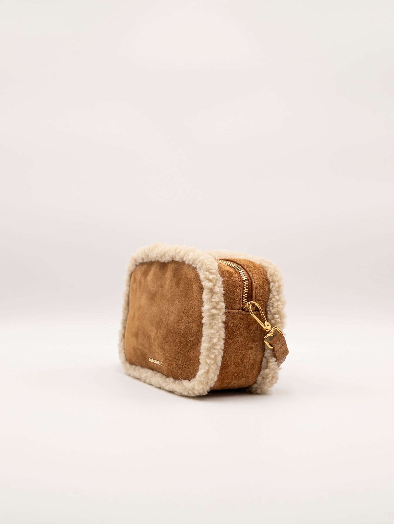 Mini Bag Tebe Coccinelle in Camoscio ed Eco Shearling Cuoio