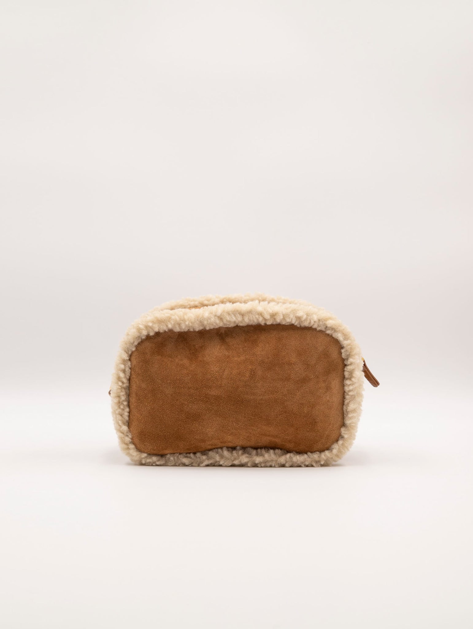 Mini Bag Tebe Coccinelle in Camoscio ed Eco Shearling Cuoio