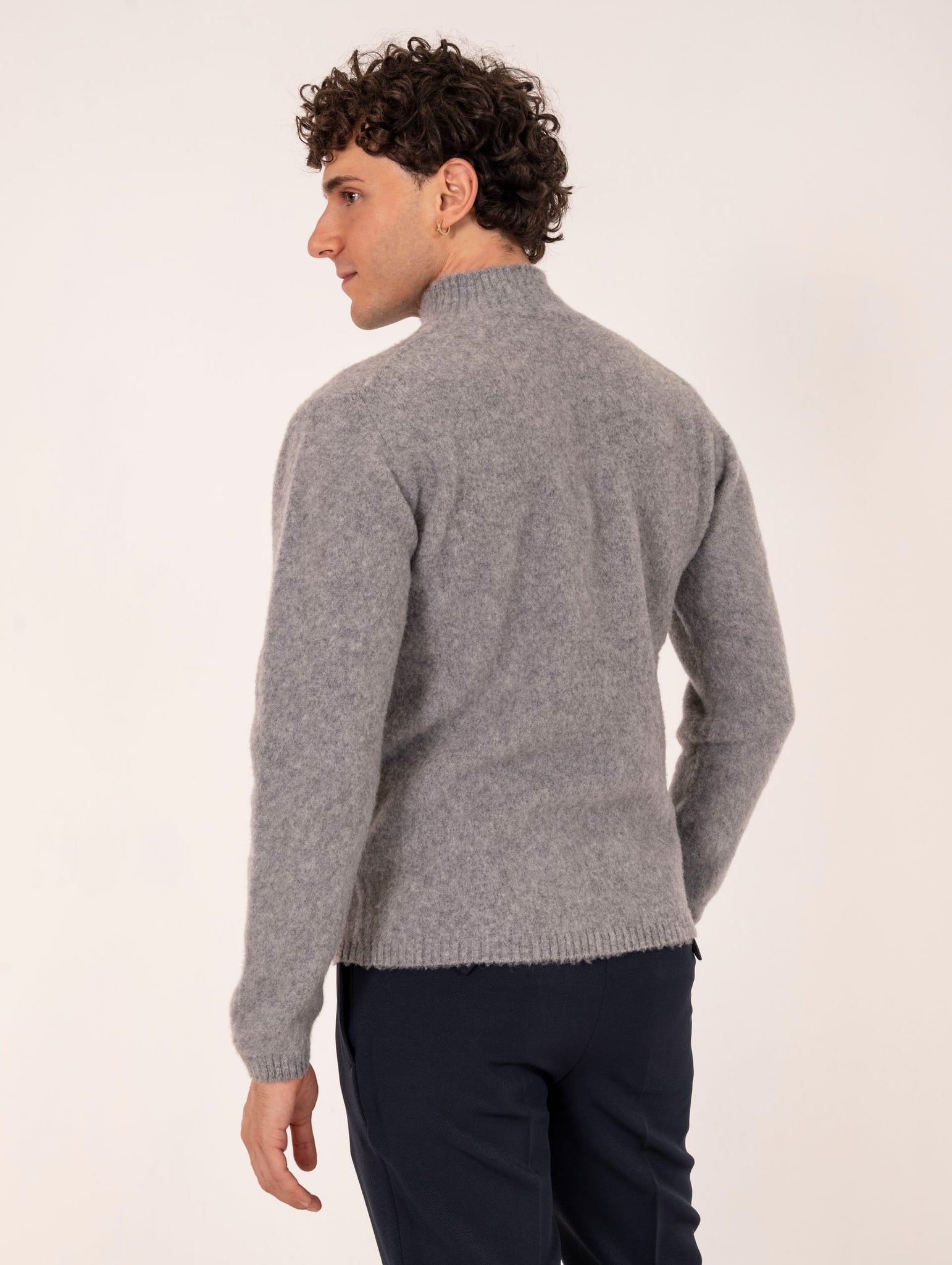 Lupetto Daniele Fiesoli in Lana Merino Extrafine Grigio