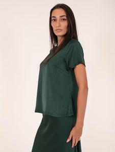 T-Shirt Daniele Fiesoli in Viscosa Stretch Verde