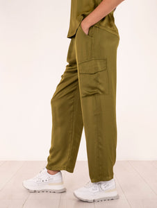 Pantalone Cargo Daniele Fiesoli in Viscosa Stretch Pistacchio