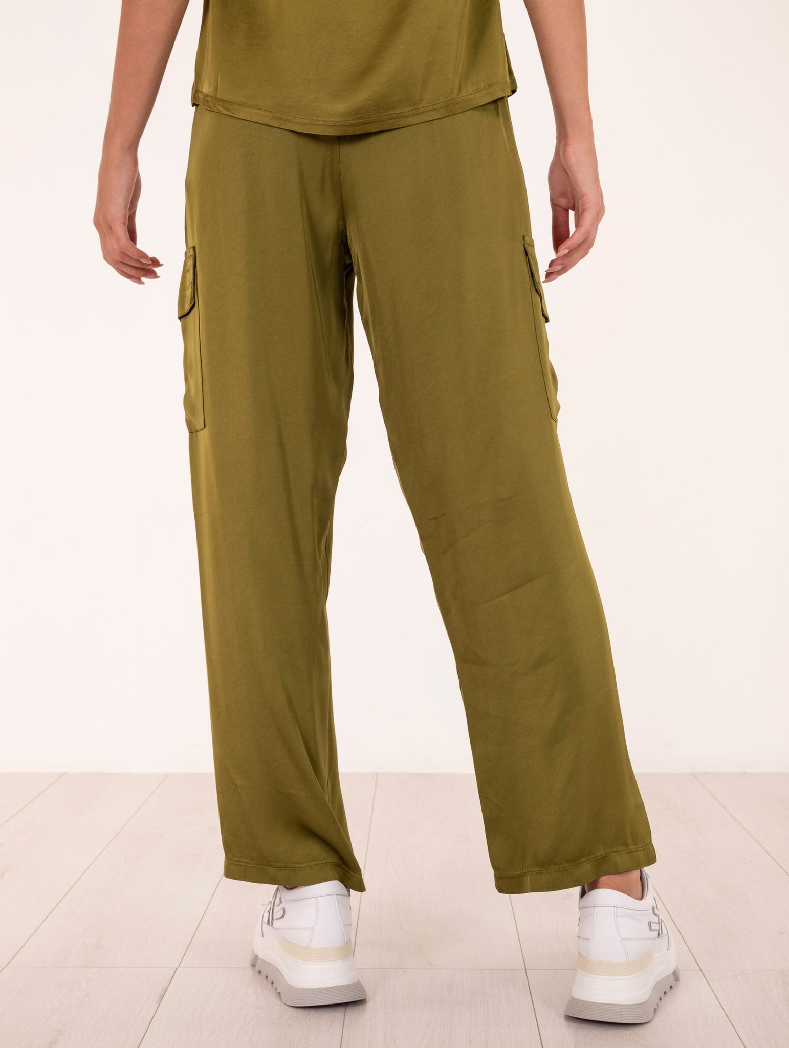 Pantalone Cargo Daniele Fiesoli in Viscosa Stretch Pistacchio