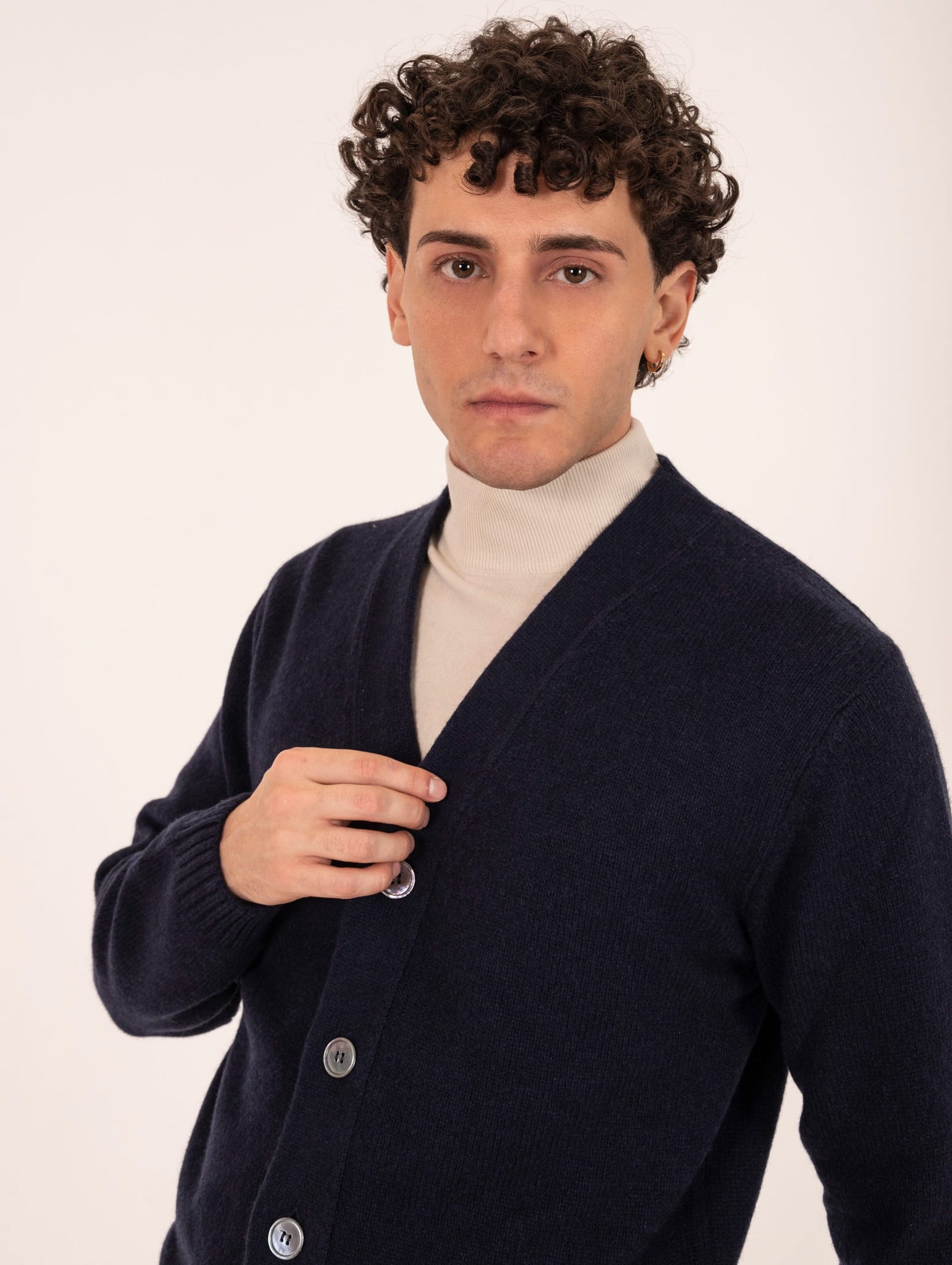 Cardigan Daniele Fiesoli in Eco Cashmere Blu