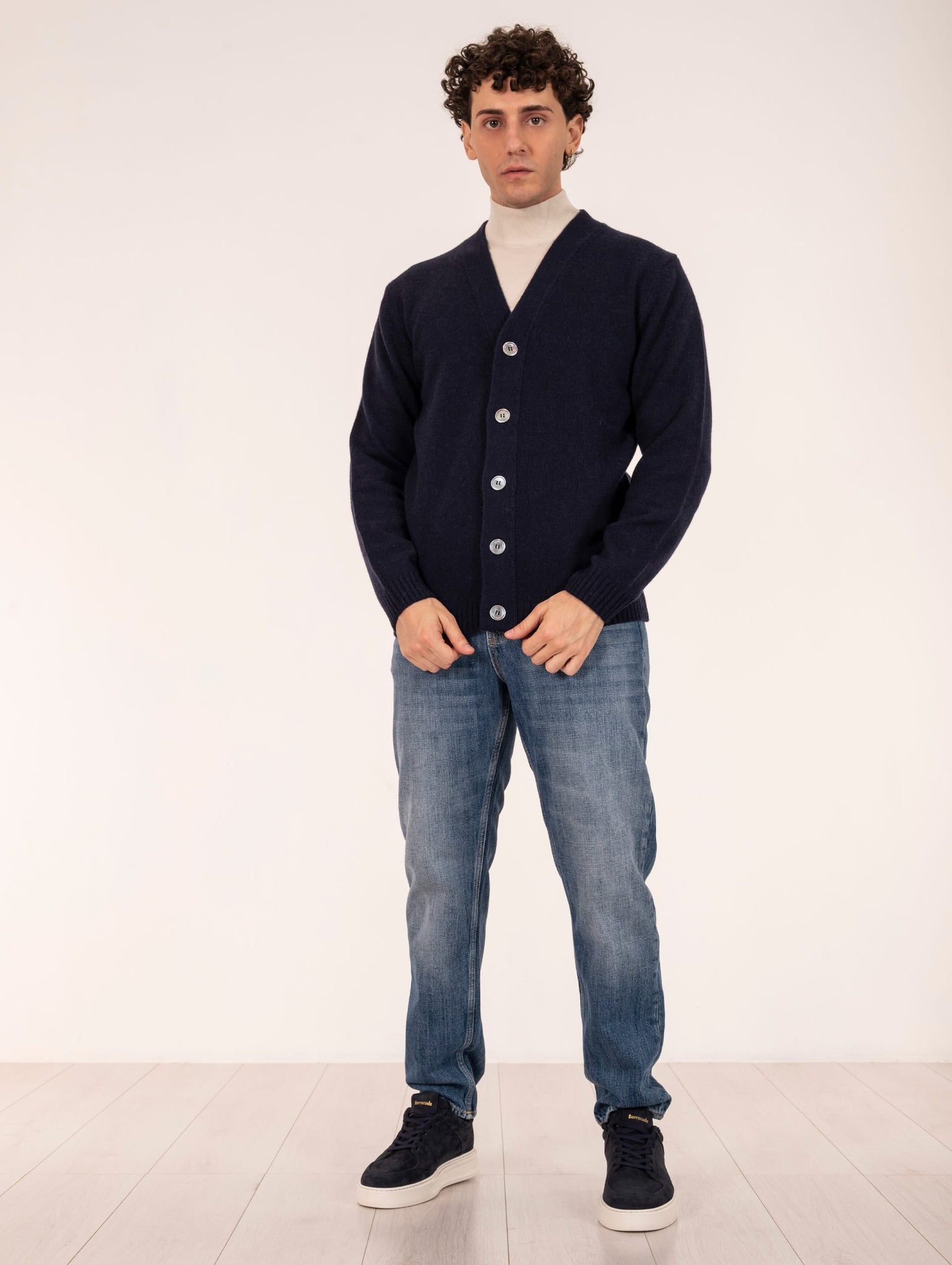 Cardigan Daniele Fiesoli in Eco Cashmere Blu