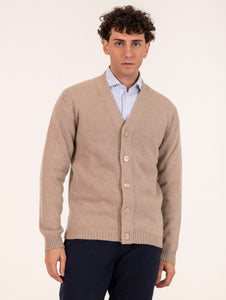 Cardigan Daniele Fiesoli in Eco Cashmere Sabbia