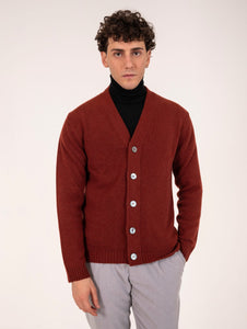 Cardigan Daniele Fiesoli in Eco Cashmere Ruggine