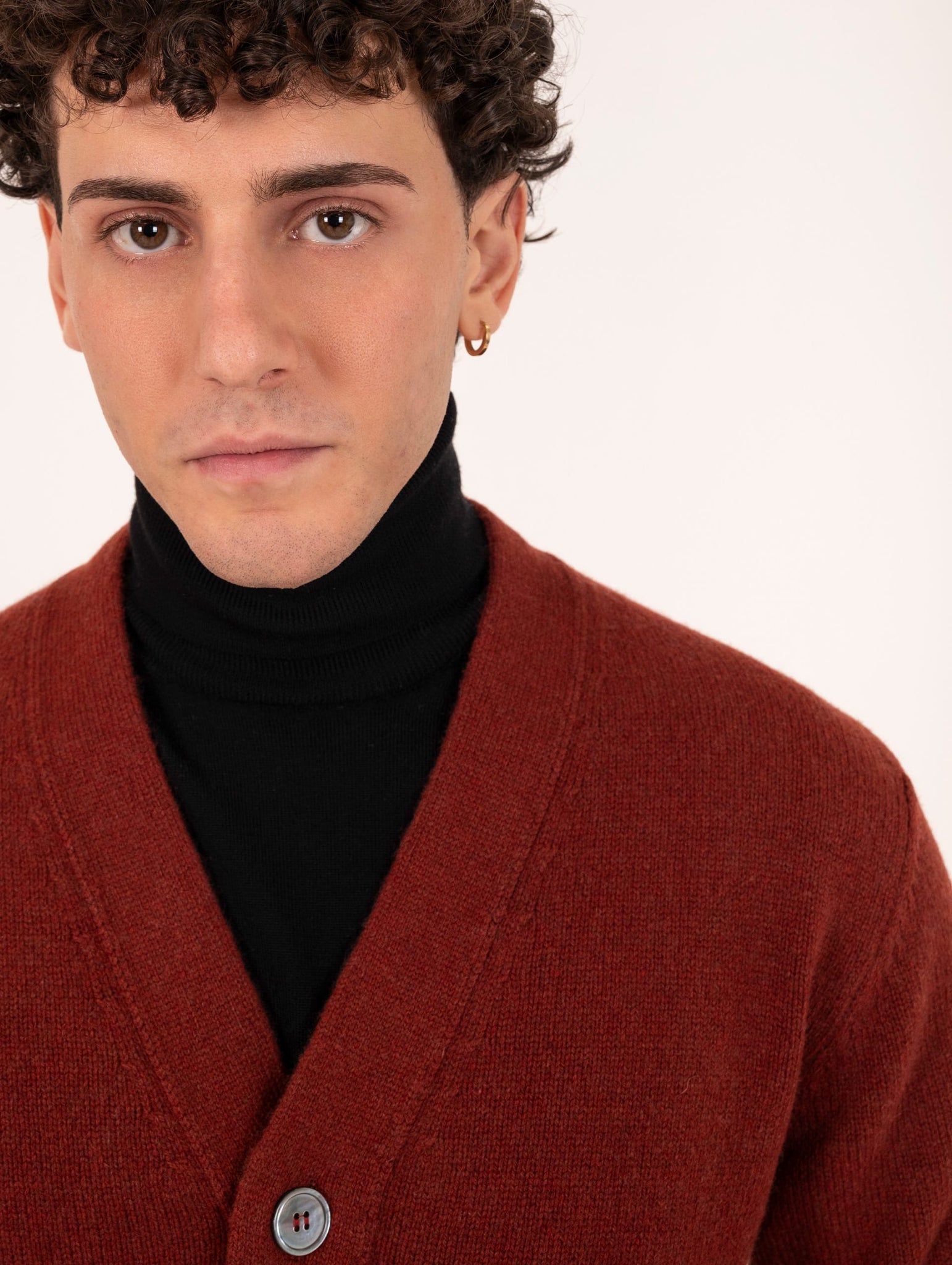 Cardigan Daniele Fiesoli in Eco Cashmere Ruggine