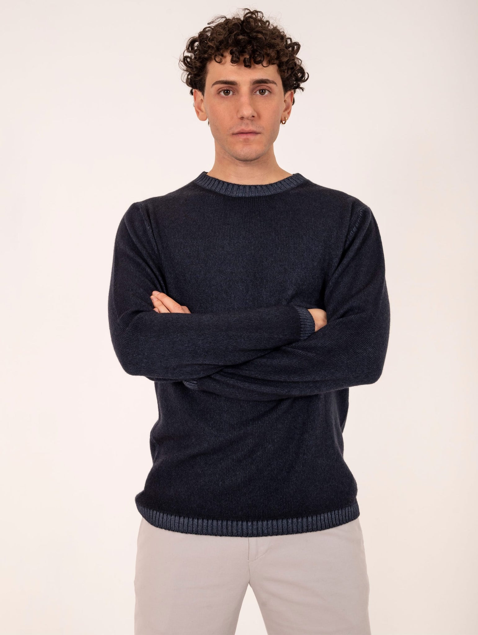 Maglia Girocollo Daniele Fiesoli in Eco Cashmere Notte