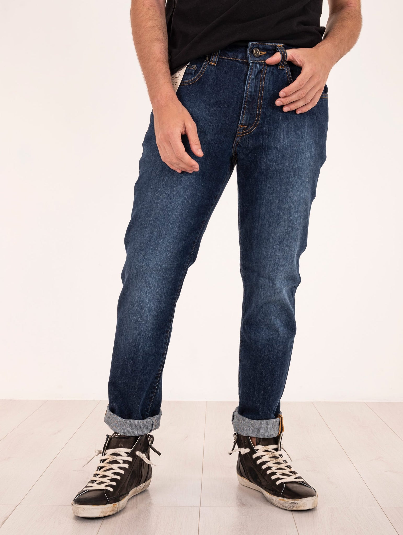 Jeans Devorè in Cotone Denim Scuro