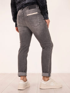 Jeans Devorè in Cotone Denim Grigio