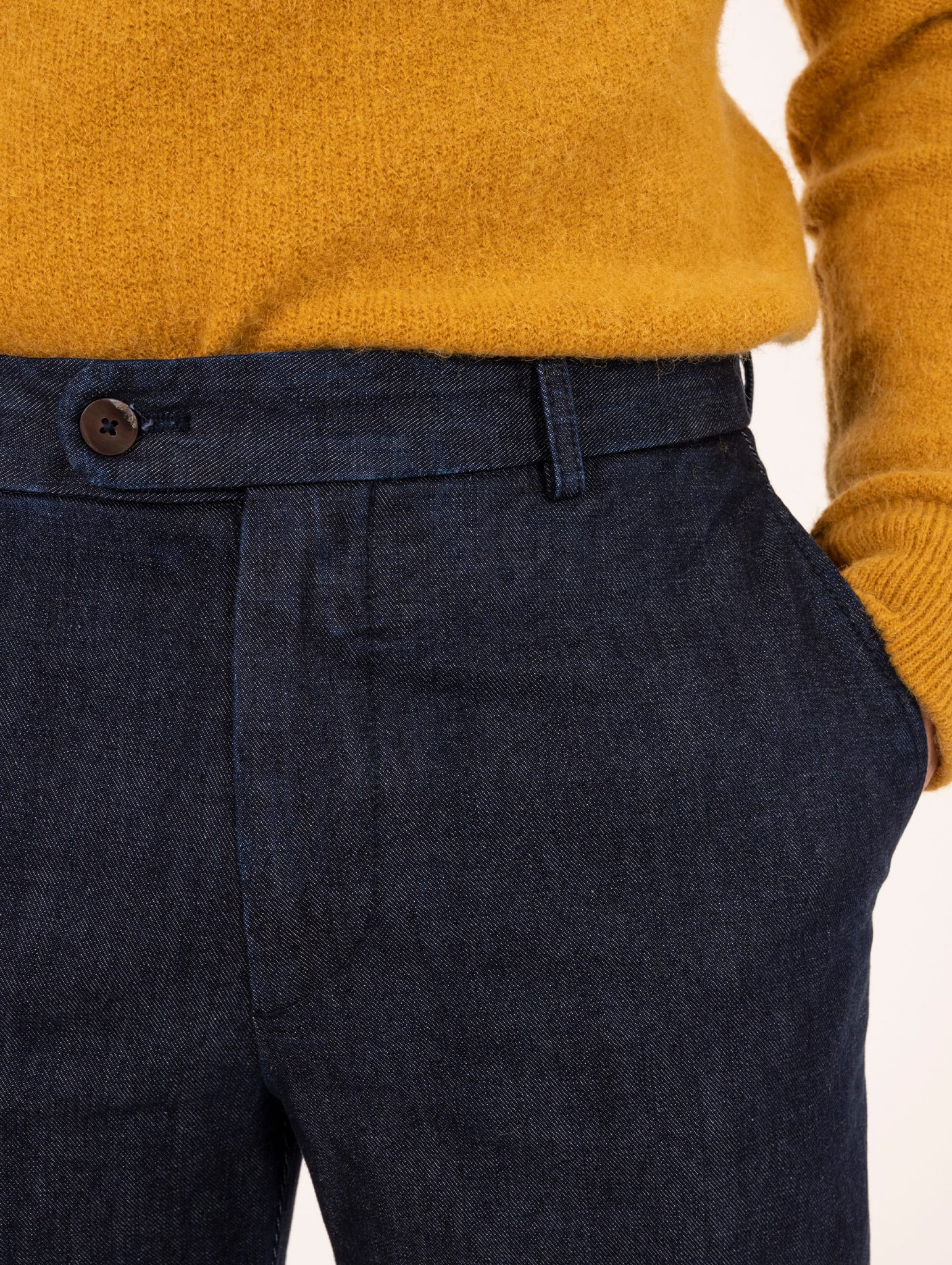 Pantalone Devorè in Cotone e Tencel Denim