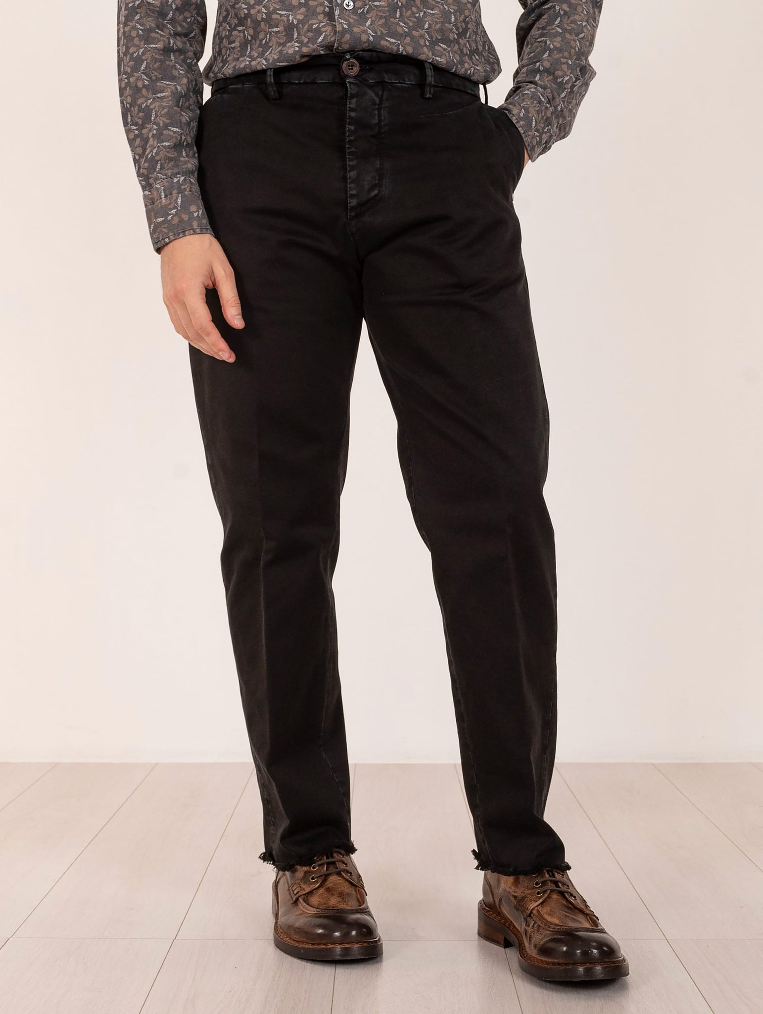 Pantaloni Chino Eight Ross in Cotone Nero