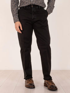 Pantaloni Chino Eight Ross in Cotone Nero