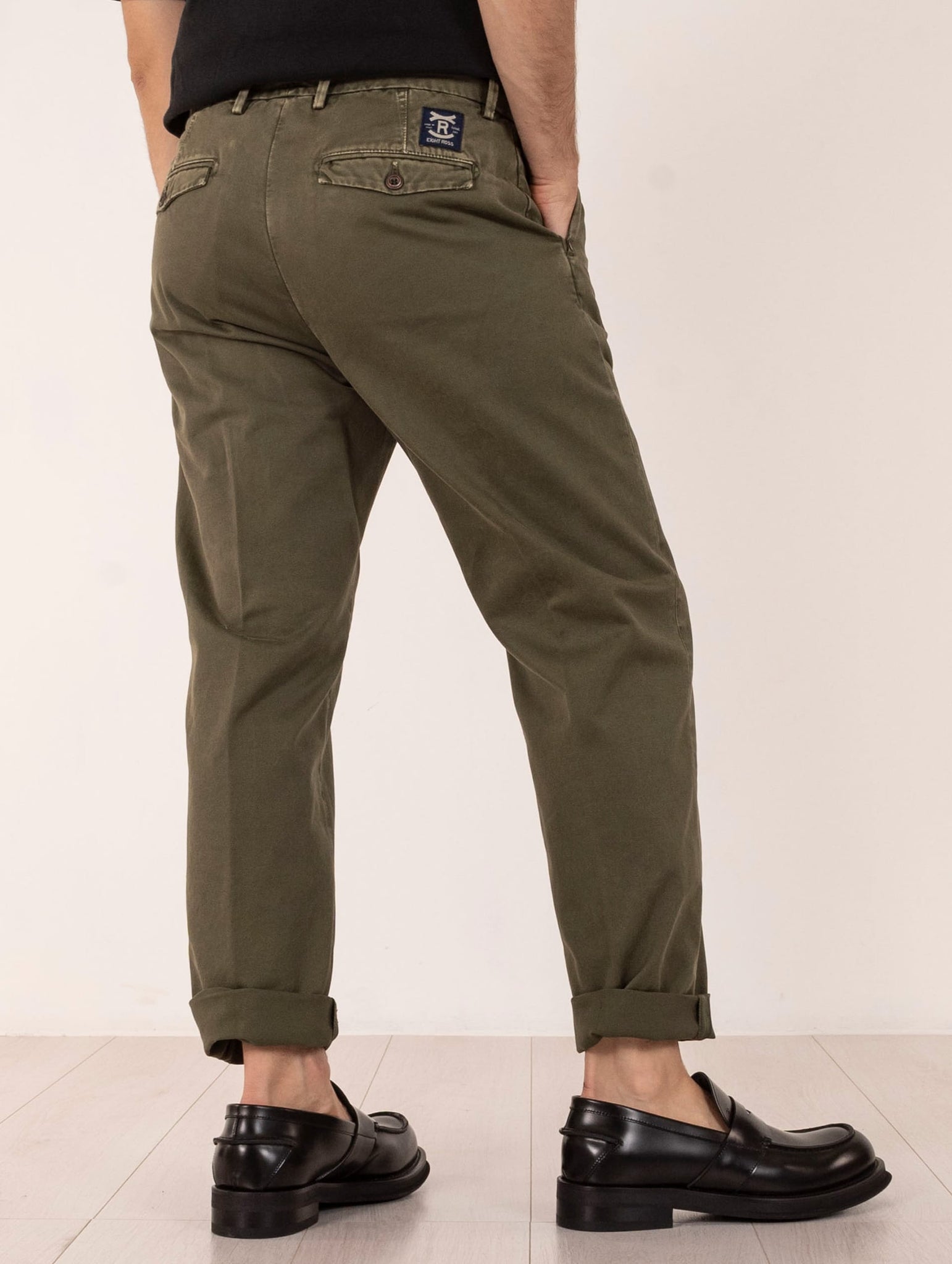 Pantaloni Chino Eight Ross in Cotone Militare