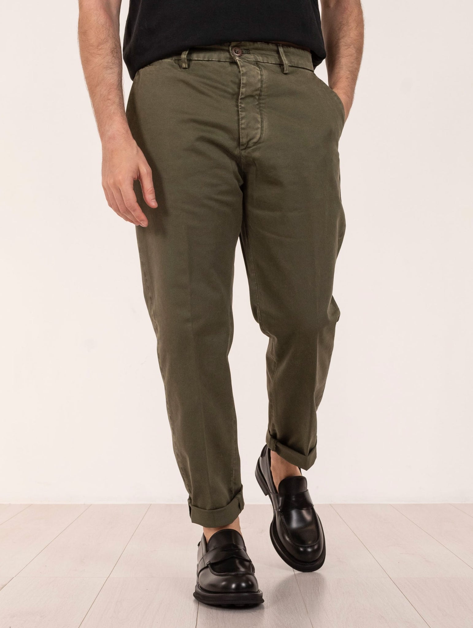 Pantaloni Chino Eight Ross in Cotone Militare