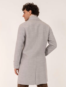 Cappotto Eleventy Milano Reversibile in Lana Grigio e Sabbia