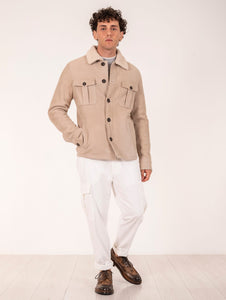 Bomber Eleventy Milano Platinum in Shearling Sabbia