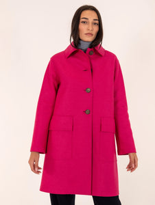 Cappotto Ewooluzione in Pura Lana Vergine Fuxia