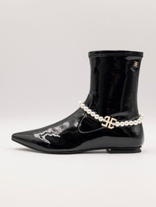 Stivaletto Fabi con Perle in Vernice Nero