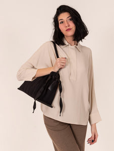 Borsa Fri-Yay Sara in Maglia Plissè Nero