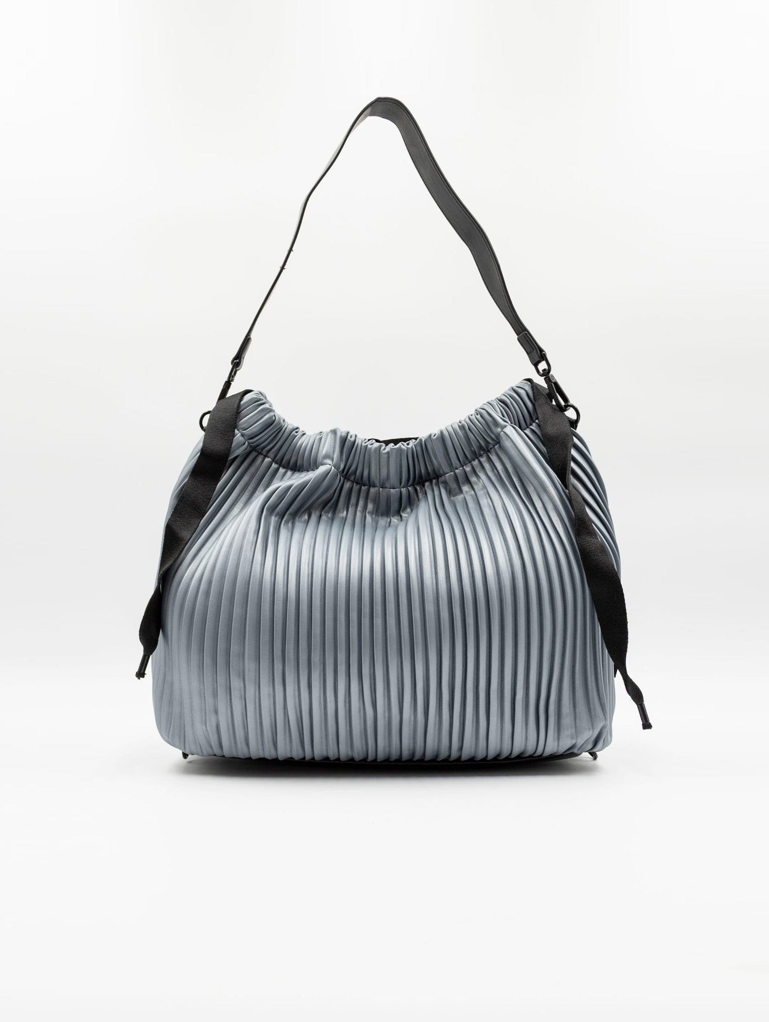 Borsa Zaino Fri-Yay in Eco Pelle Plissè Argento