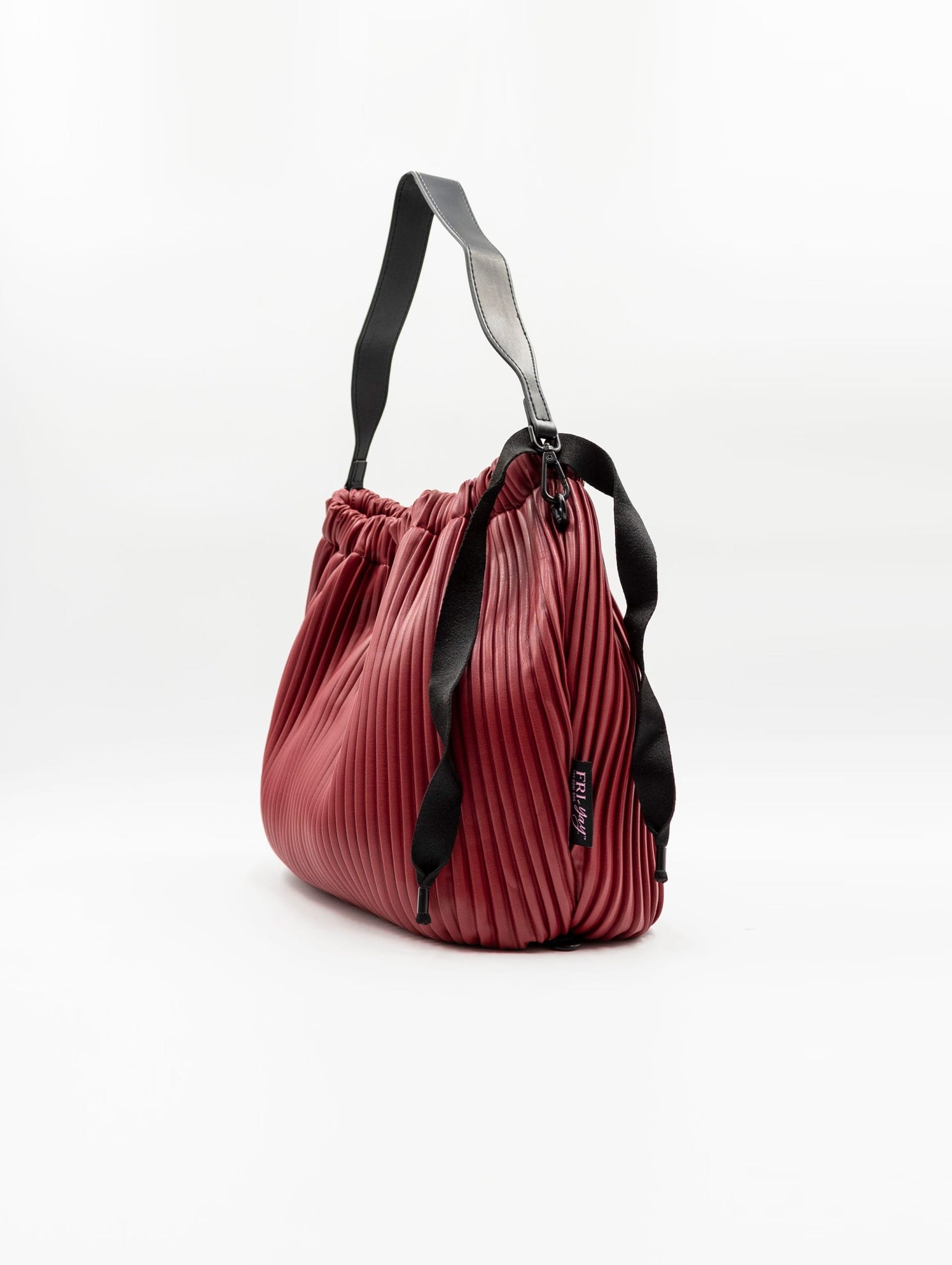 Borsa Zaino Fri-Yay in Eco Pelle Plissè Rosso