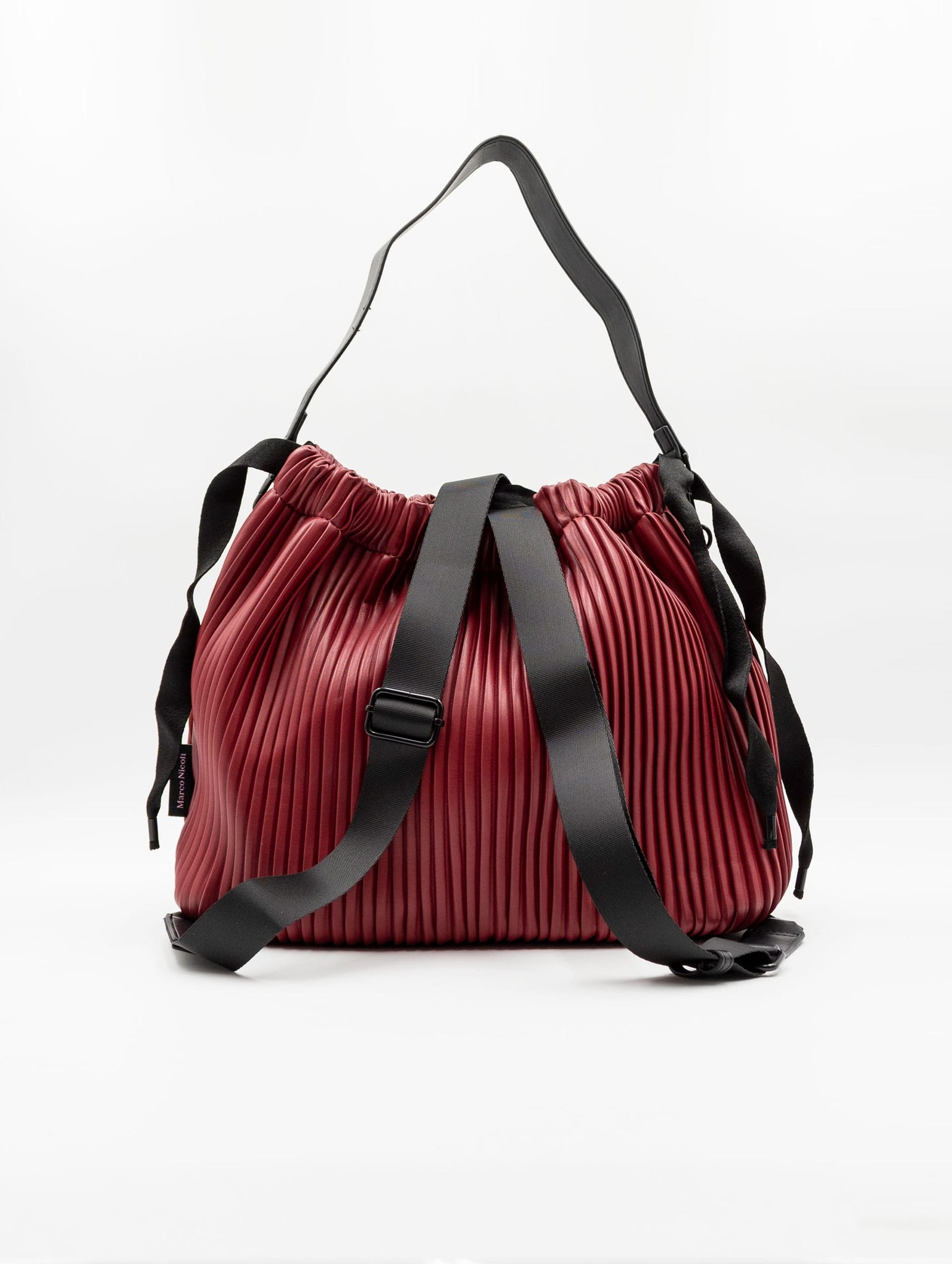 Borsa Zaino Fri-Yay in Eco Pelle Plissè Rosso