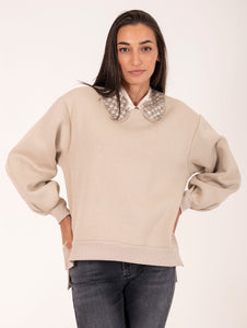 Felpa Colletto Front Street Beige