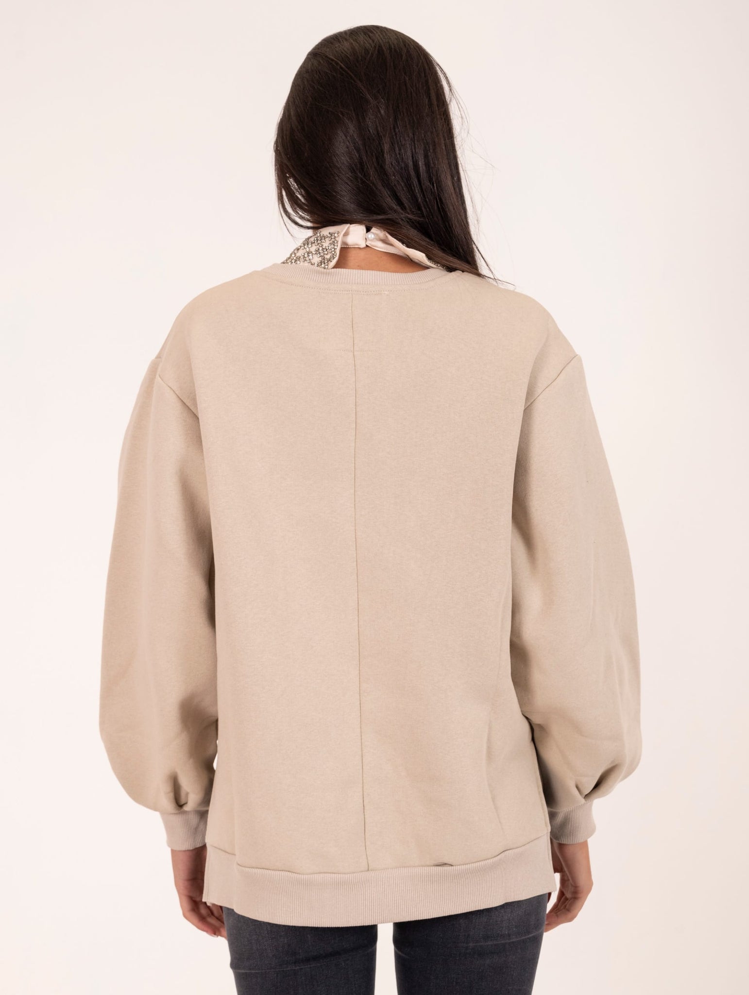 Felpa Colletto Front Street Beige