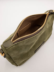 Nora Pouch Gianni Chiarini in Suede Verde Militare