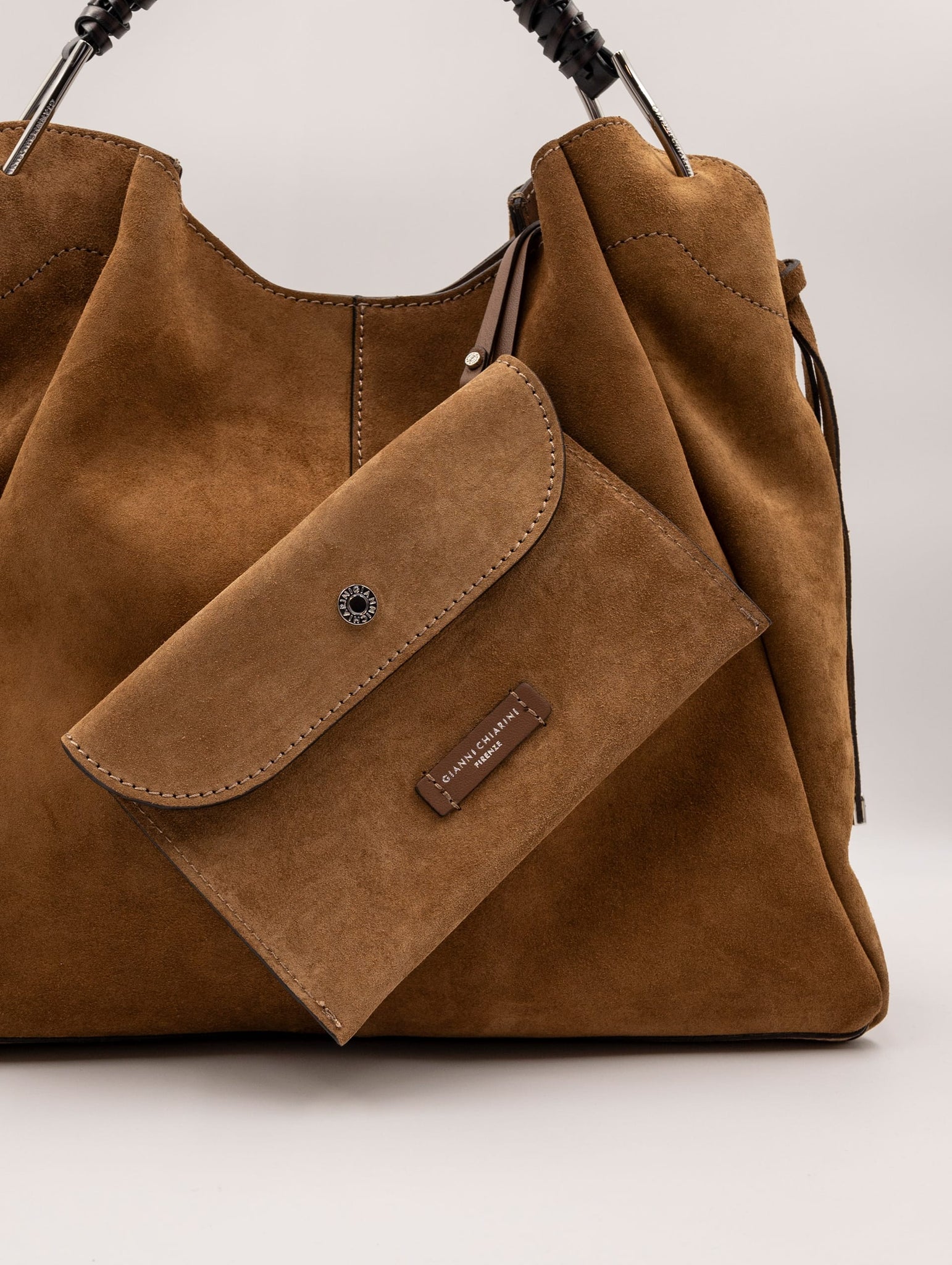 Borsa Era Gianni Chiarini in Suede Cognac