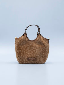 Mini Bag Dua Gianni Chiarini in Pelle Scamosciata Cognac