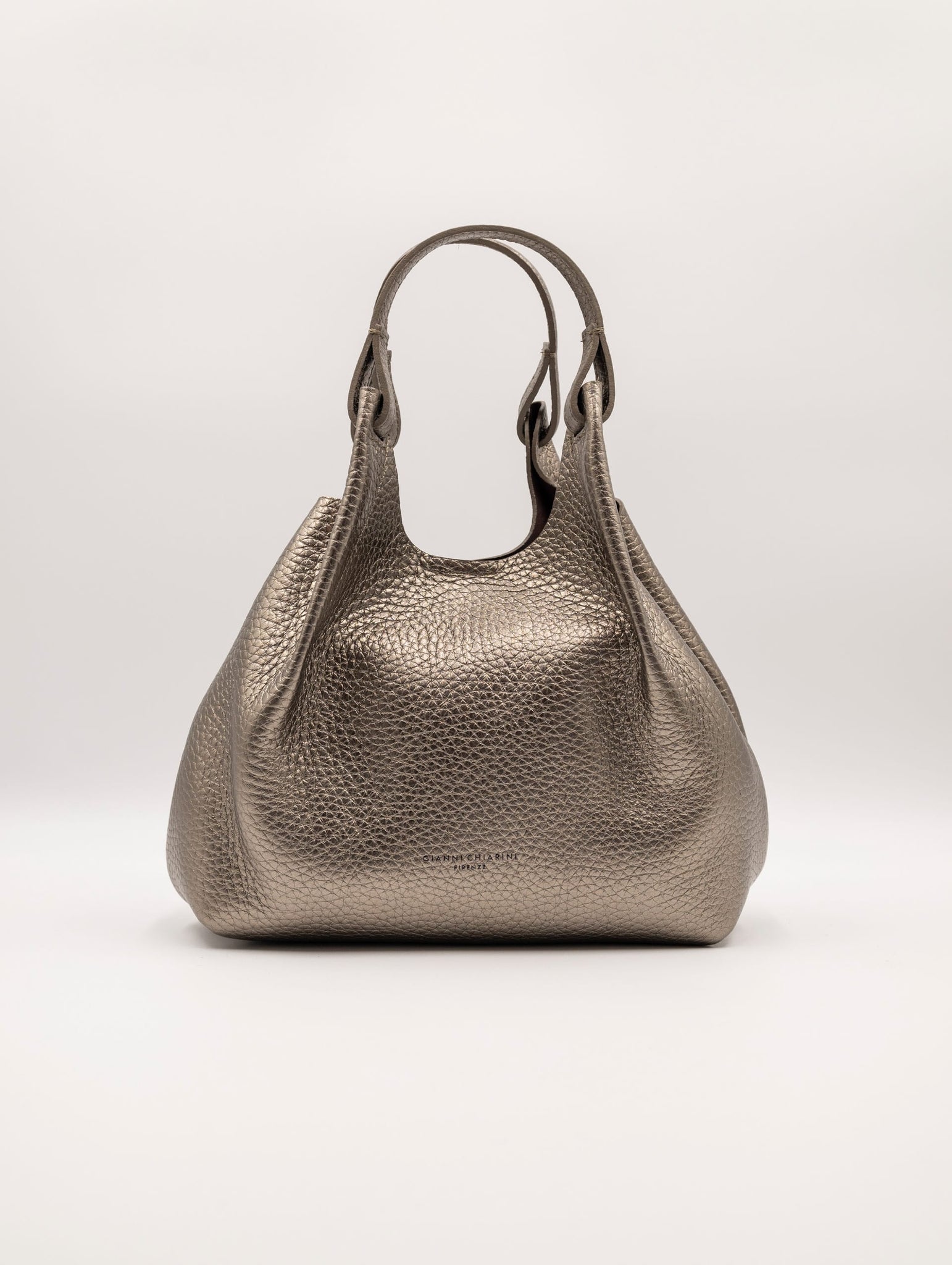 Borsa Dua Gianni Chiarini in Pelle Martellata Laminata Bronzo