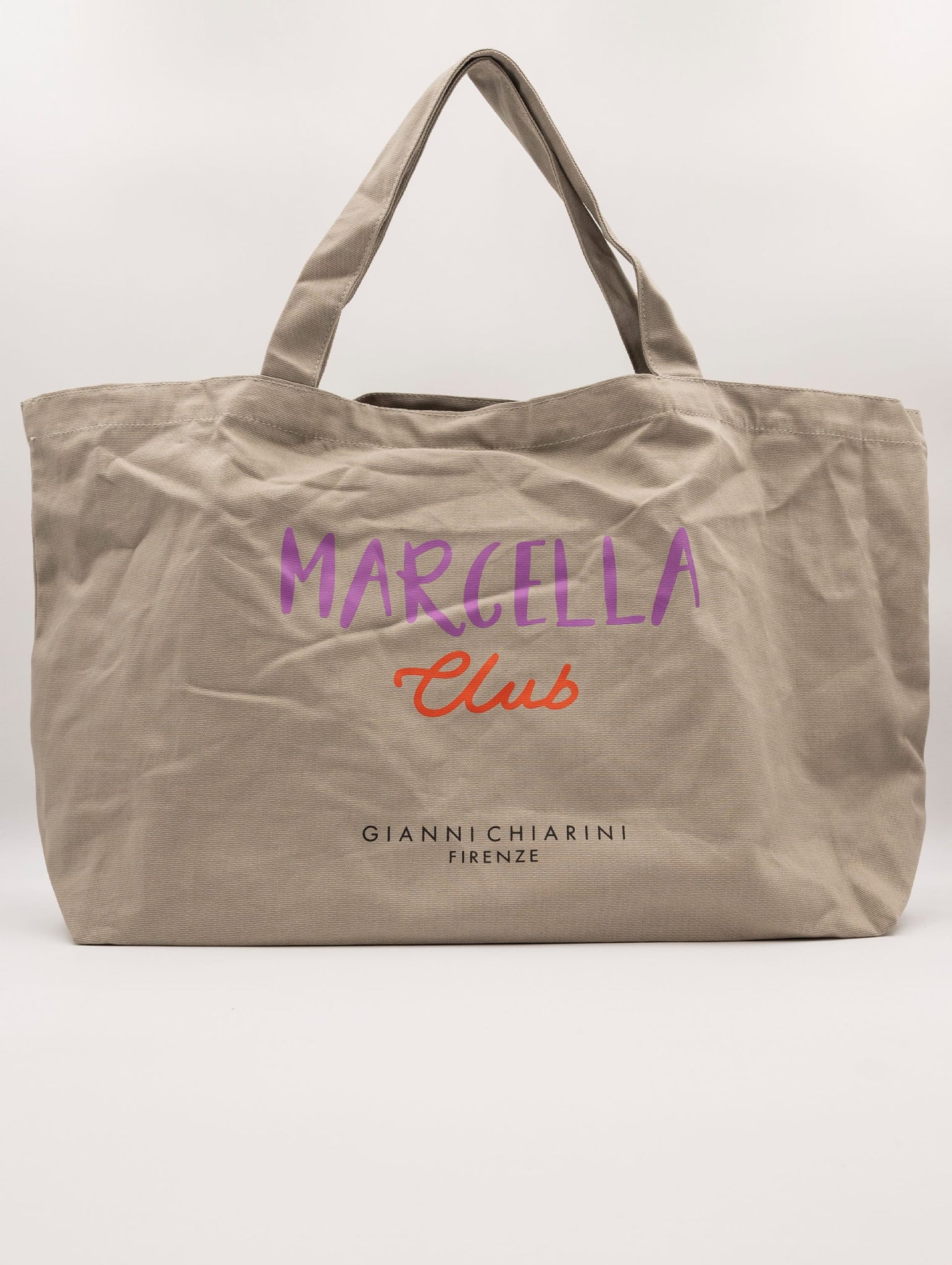 Shopping Bag Marcella Gianni Chiarini in Tessuto e Pelle Bianca