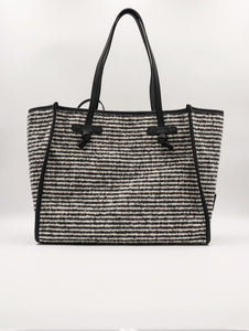 Shopper Marcella Pullover Gianni Chiarini in Tessuto Bianco e Nero