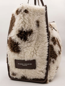 Shopping Bag Marcella Gianni Chiarini Faux Fur Bianca e Marrone