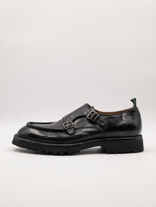 Mocassino Doppia Fibbia Green George in Pelle Nero