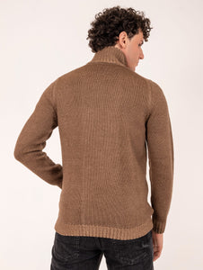 Cardigan Doppiopetto H953 in Lana Merinos Bronzo