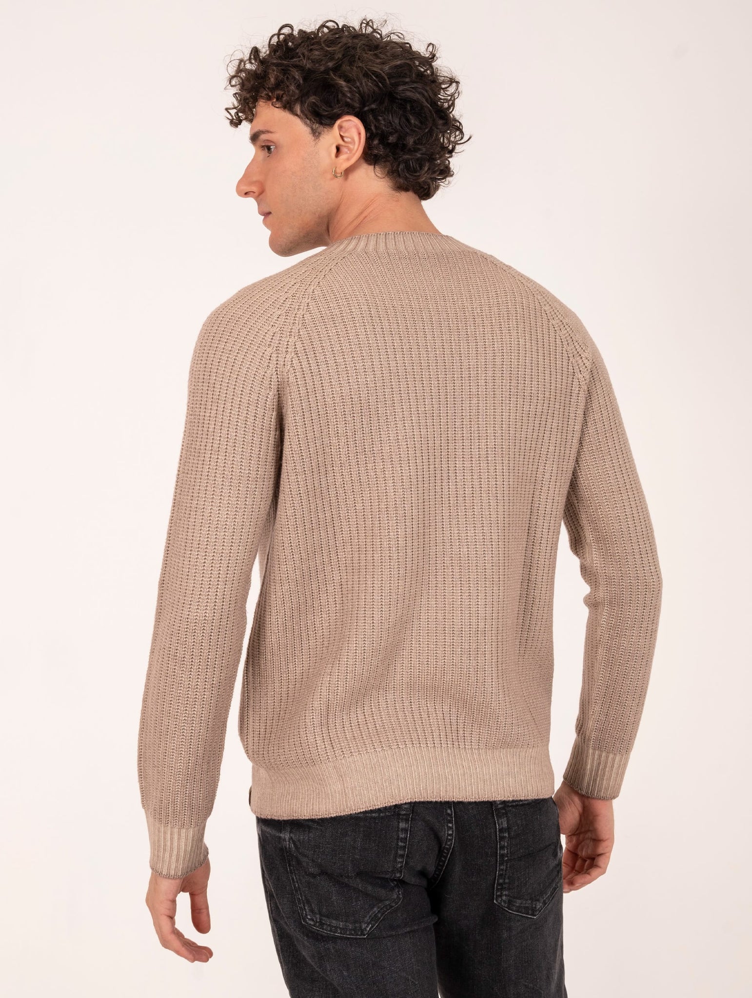 Maglia Girocollo H953 in Lana Merinos Beige