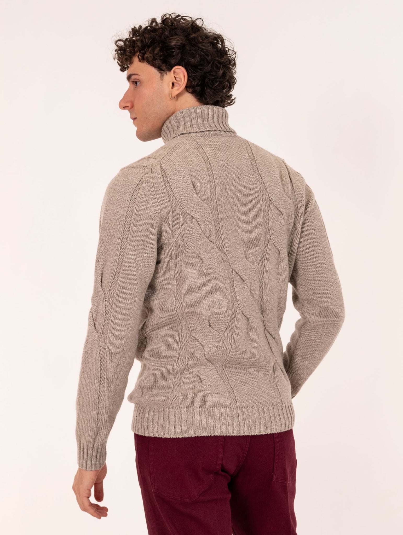 Dolcevita Trecce e Costa Larga H953 in Lana Merinos e Cashmere Tortora