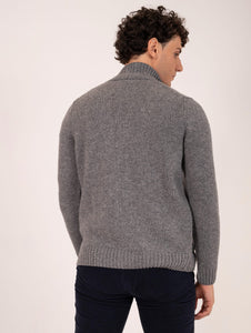 Cardigan con Zip H953 In Lana e Cashmere Grigio